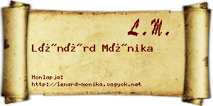 Lénárd Mónika névjegykártya