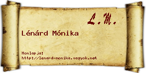 Lénárd Mónika névjegykártya
